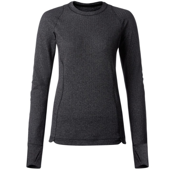 Lululemon Runderful Long Sleeve Heathered Herringbone Heathered Black Black 2 - Picture 7 of 16